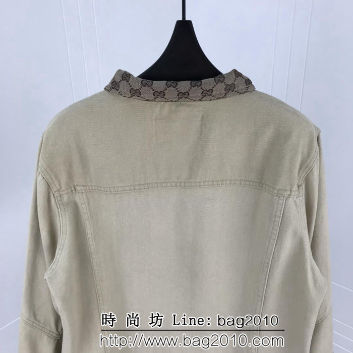 GUCCI古馳 Vintage日版 古著提花拼接 水洗做舊牛仔夾克 情侶款 ydi1313